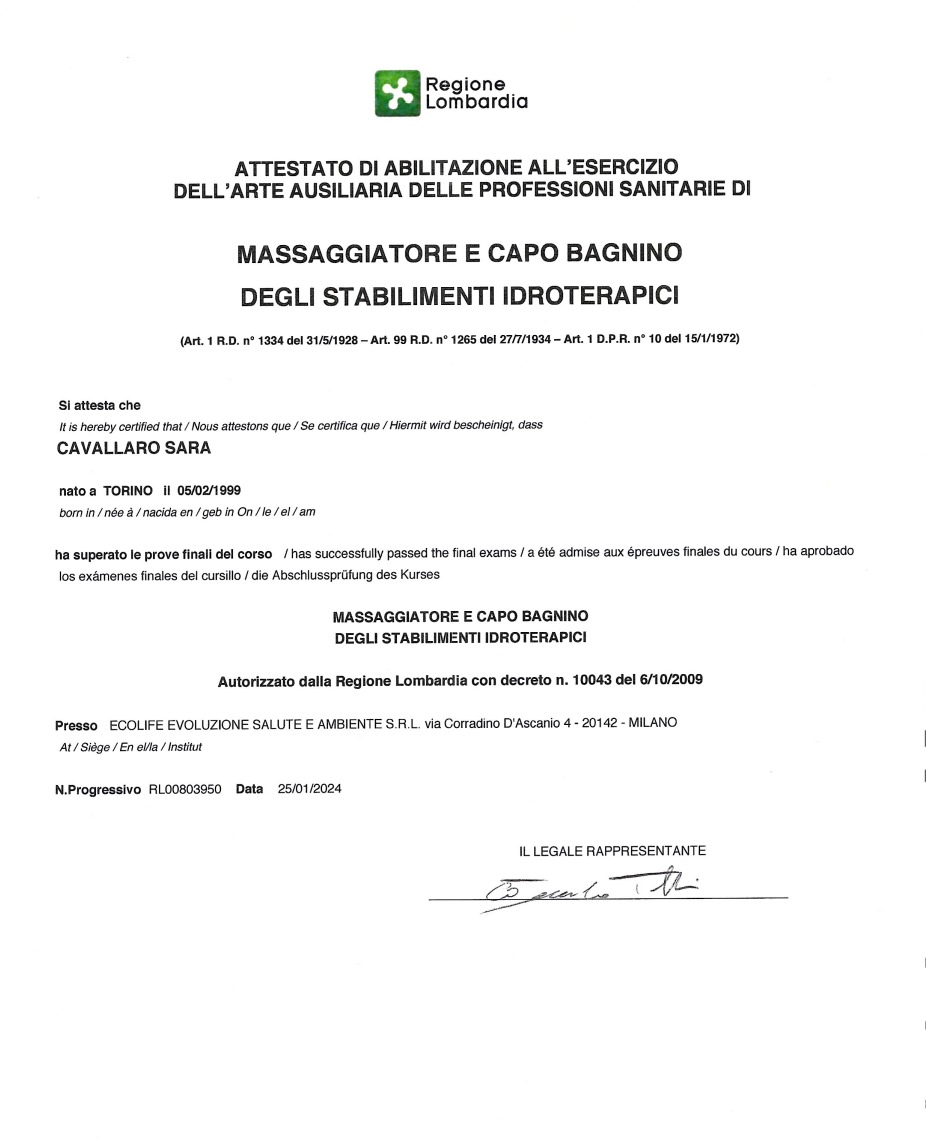 Attestato di abilitazione MCB — Regione Lombardia