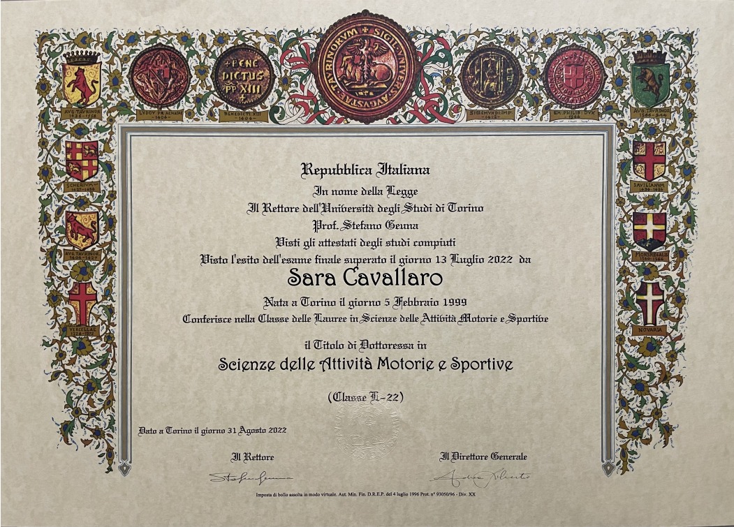 Laurea in Scienze delle Attività Motorie e Sportive — Università di Torino